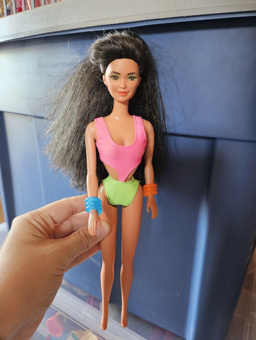 1989 Wet N' Wild Kira Barbie Doll Color Changing Swim Suit